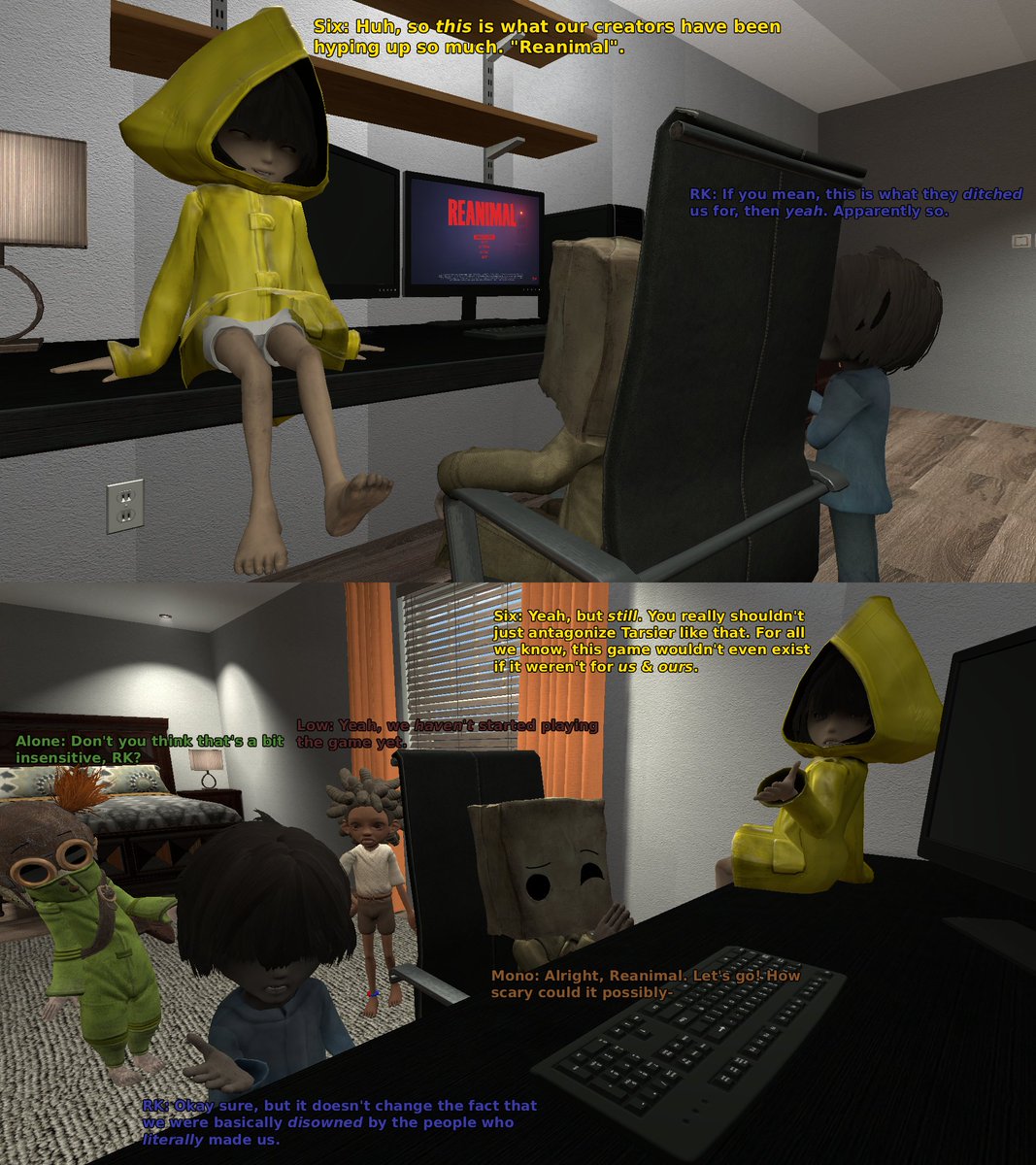 SamuelLutterodt's tweet photo. #LittleNightmaresSix #LittleNightmaresMono #LittleNightmares #LittleNightmaresLow #LittleNightmaresAlone #LittleNightmaresRK #Reanimal #LittleNightmaresfanart #LN #LN2 #LN3

The Little Nightmares Gang plays Reanimal

(Also, Happi Nine Years to Little Nightmares!! ✨🎈🎉🎊😊👍 :3) https://t.co/muKLHhBcTK