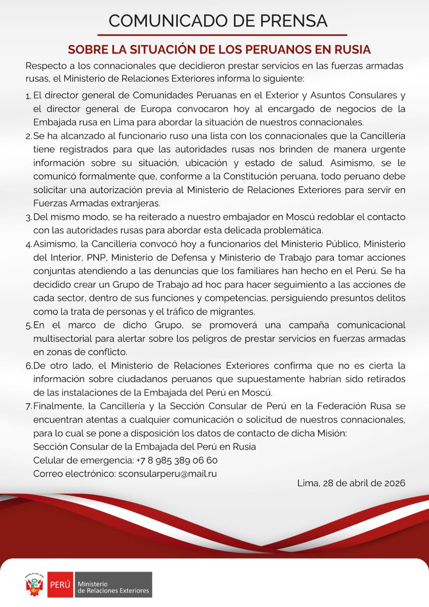 Cancillería Perú🇵🇪 tweet media