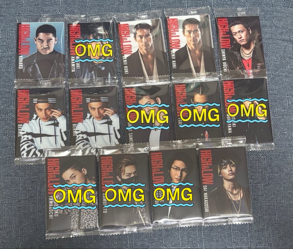 fj_hm28's tweet photo. HiGH&amp;LOW ハイロー ウエハース 交換

【譲】画像1

【求】画像2💕
　　日向紀久、ノボル

　　👑
　　花岡楓士雄♾️
　　小田島有剣♾️

郵送またはランペ・三代目現場にて交換可能な方、ご連絡お願いいたします🙇🏼‍♀️ https://t.co/667qVgcGWB