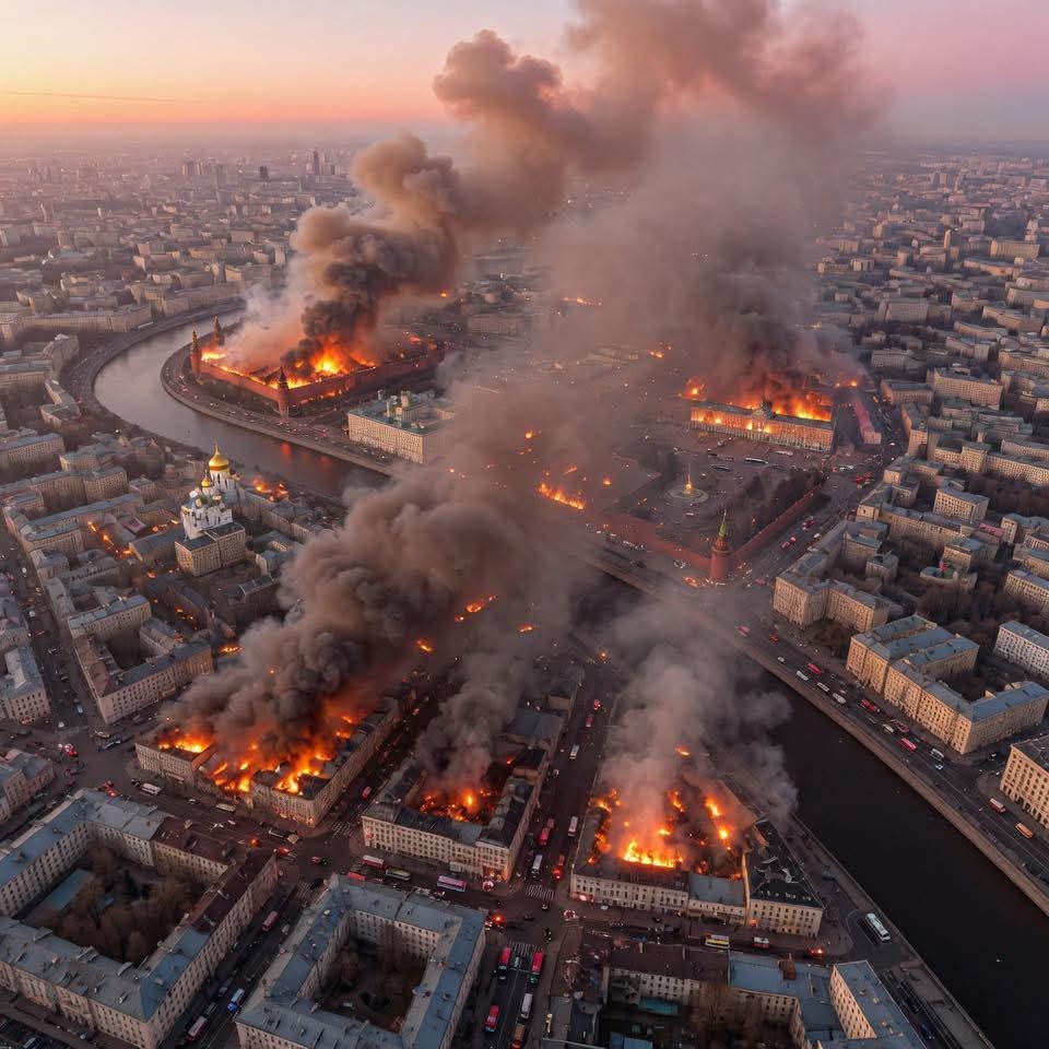 RT by @mikenov: Ukrainian Armed Forces missiles struck Moscow en masse in response to the attack on Kyiv. Our missiles broke through Russian defenses and delivered a powerful blow to the capital. Explosions were reported in several districts at once — entire residential areas, industrial… pic.