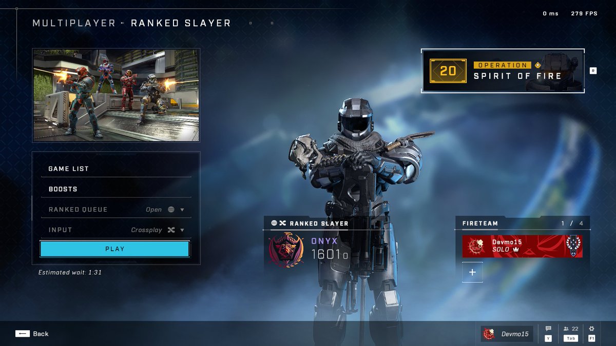 Devmo15Pro's tweet photo. I never thought I would ever see myself getting any Onyx again, but I have reached a new personal best for myself in ranked slayer. I am now Onyx 1600! Appreciate Mr.@iSpiteful for inviting me to try ranked again after so long. :) https://t.co/blyrqxrYS7