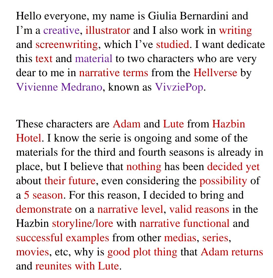 GiuliaBern93's tweet photo. The 5 and last season of Hazbin will come out, so I made this work full of examples, schemes and materials. This Is for all the fans of Adam and Lute. 

The narrative concrete possibility of S4 and 5.

"Hear my Hope"

#guitarspear #hazbinhotelAdam
#hazbinhotelLute https://t.co/kaUdBVFr9V