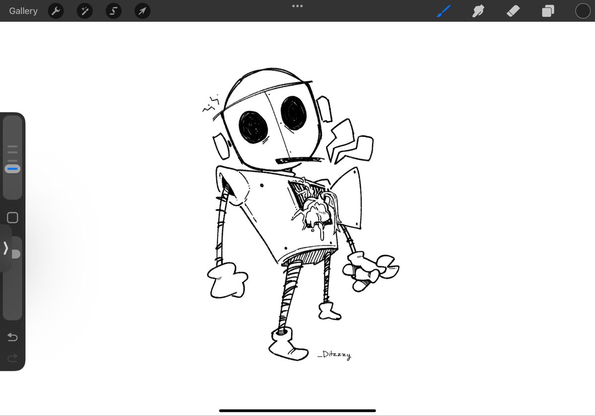 _Ditzzzy's tweet image. A sketch of WX-78 I done did
#dst