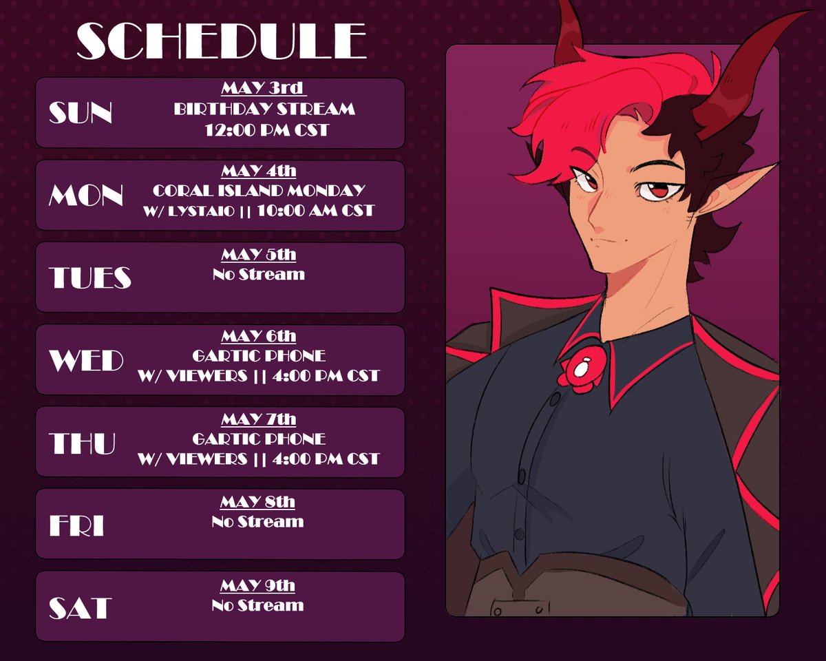 FletcherY_Png's tweet image. I FINALLY Made a schedule for myself when it comes to streaming!!  Here's next week

#vtuber #smallstreamer