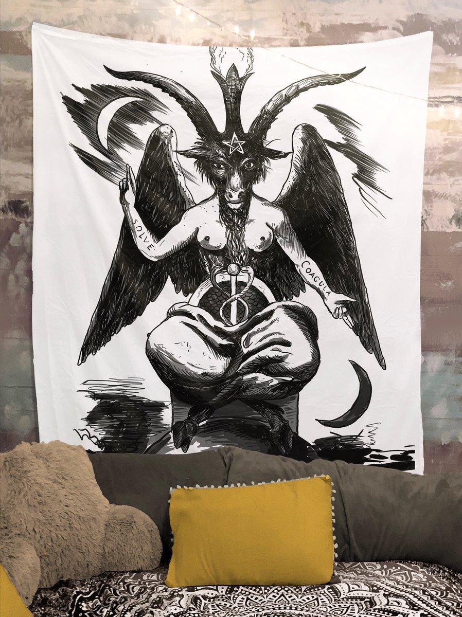 SerenitySpaGift's tweet image. Baphomet Eliphas Lévi Occult Art Tapestry "As Above So Below." - By Printagrams by Printagrams etsy.com/listing/684995… #Baphomet #OccultArt #Tapestry #EliphasLevi #HomeDecor