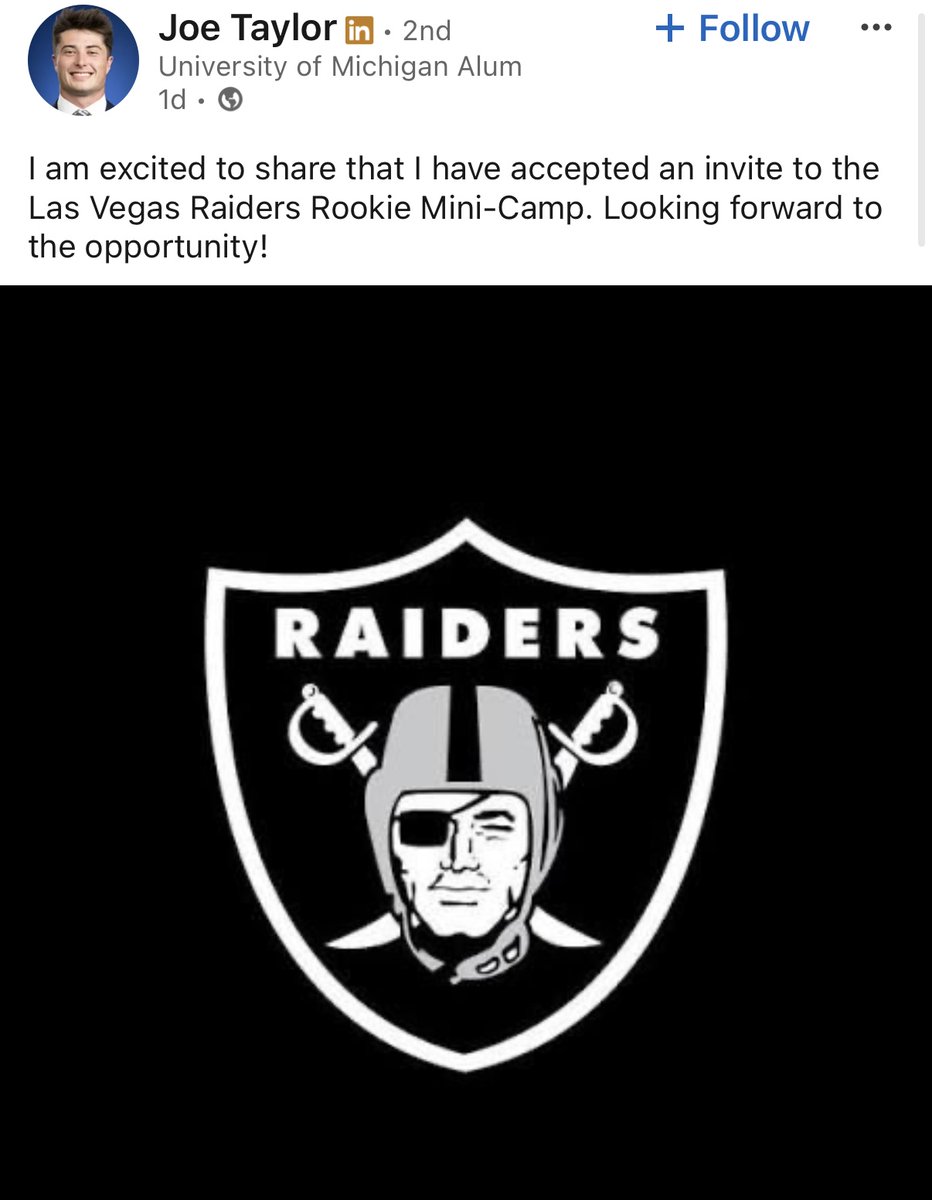 ChelseaFB_SEC's tweet photo. Congratulations and good luck to Chelsea Football Alum Joe Taylor, who was invited to the @Raiders mini camp! https://t.co/BbCWmNCGBi