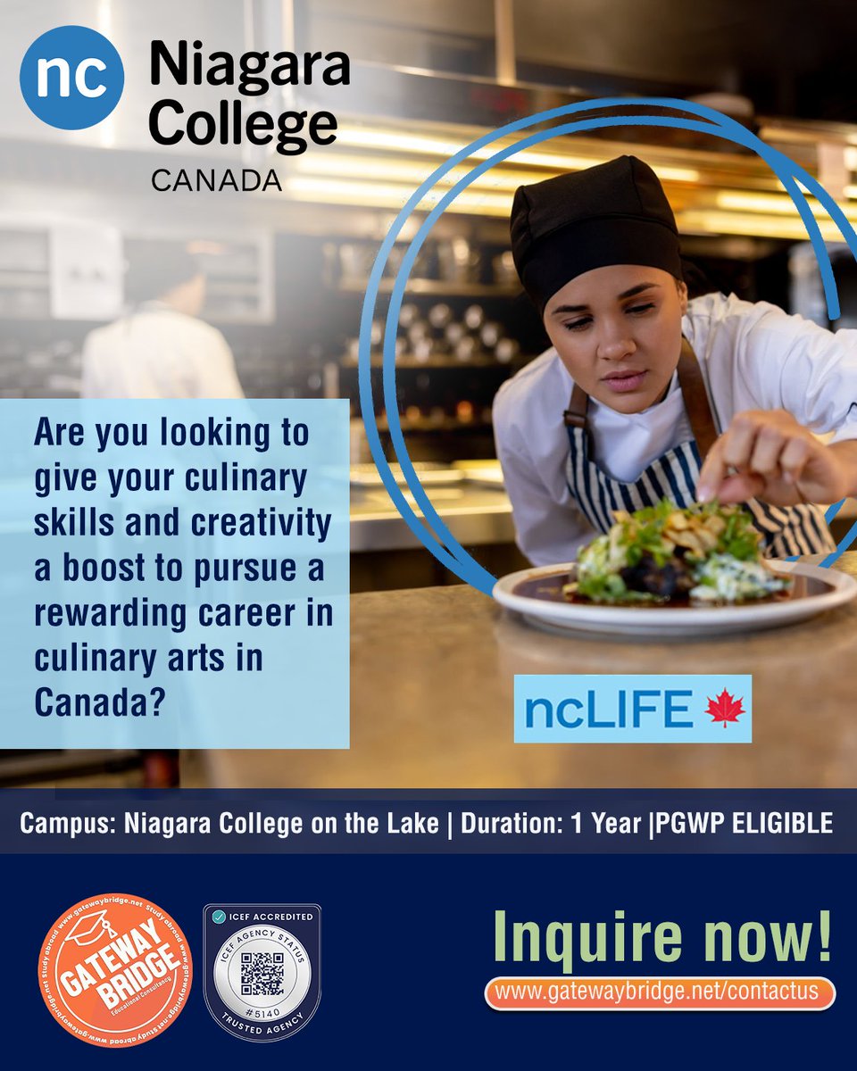 gatewaybridge's tweet image. Main character energy starts now. Stop being part of the crowd and start being the talent that Canada is looking for. Let’s turn up the heat on your application 

 gatewaybridge.net/contactus

#StudyInCanada #niagaracollege