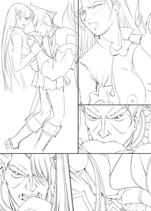 FANZAとDLsiteとでGW半額販売中の自作品ワーズワースのシャロンの18禁同人漫画「がんばれシャロンちゃん3」の宣伝 某ページの清書中の画像と完成品。 昔の方が今よりも絵が上手いかも… FANZA DLsite