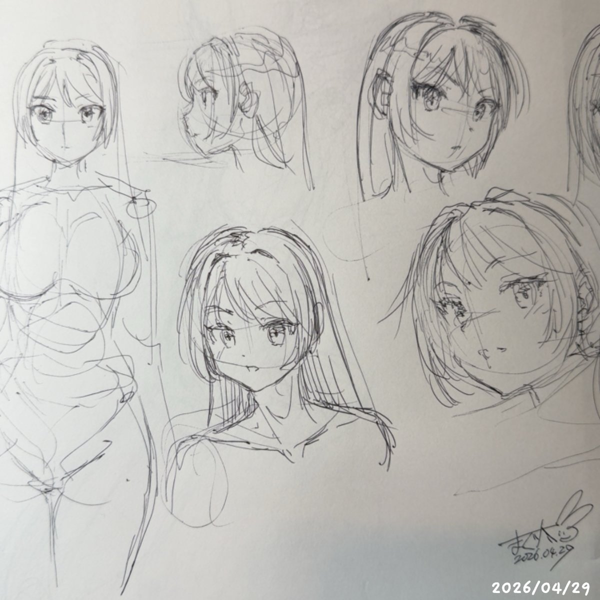 #skeb #wip #あの子がバニーガール 
依頼者様のうちの子である、
「M4カービンを持った黒髪長身なバニーさん」を
描き始めております 