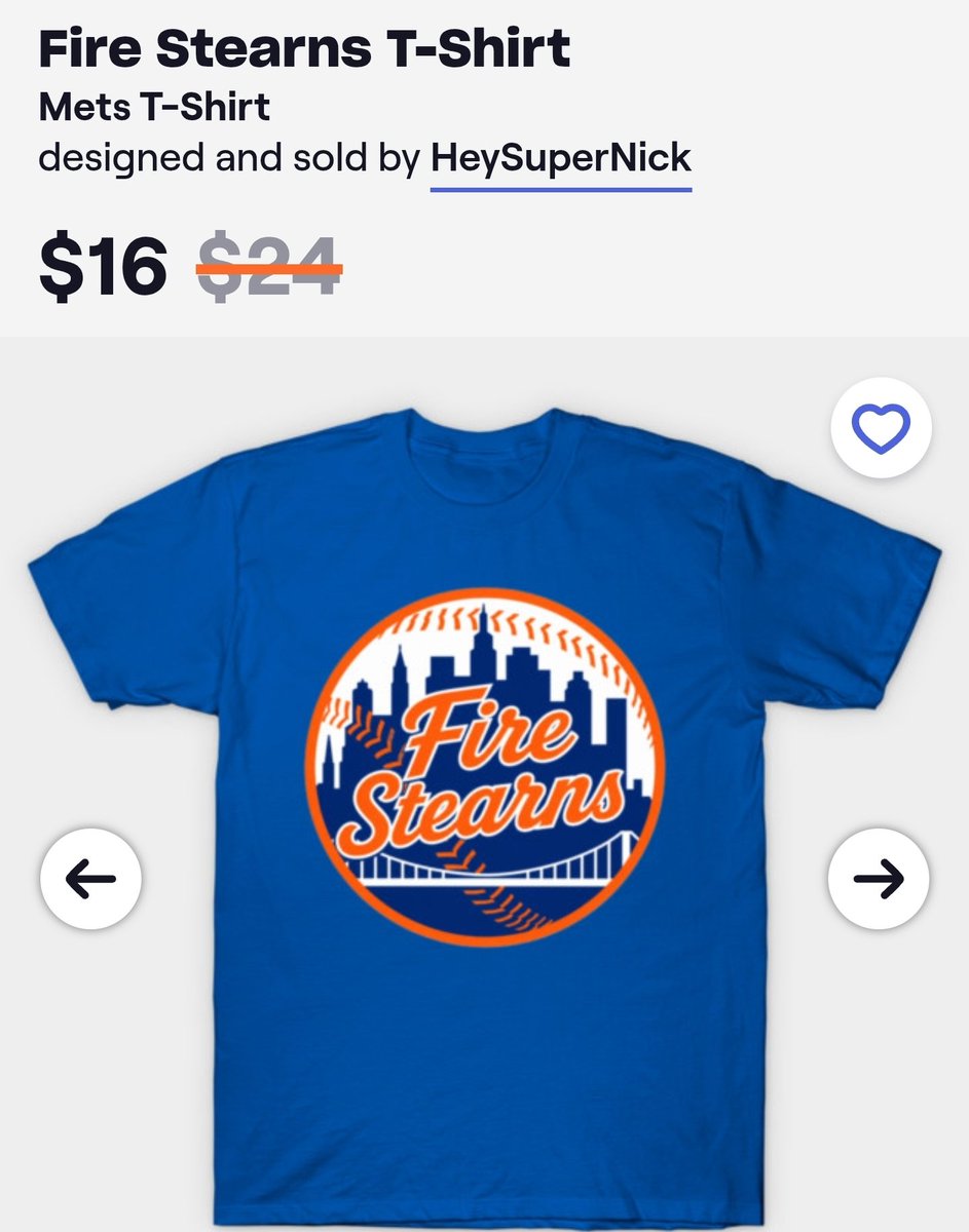 HeySuperNick's tweet photo. Fire Stearns shirt: $16 at my TeePublic store for the next 3 days.
 https://t.co/ou9Ajkouqz
#Mets #LGM #NYM #NYMets #CitiField https://t.co/OypUhrmV22