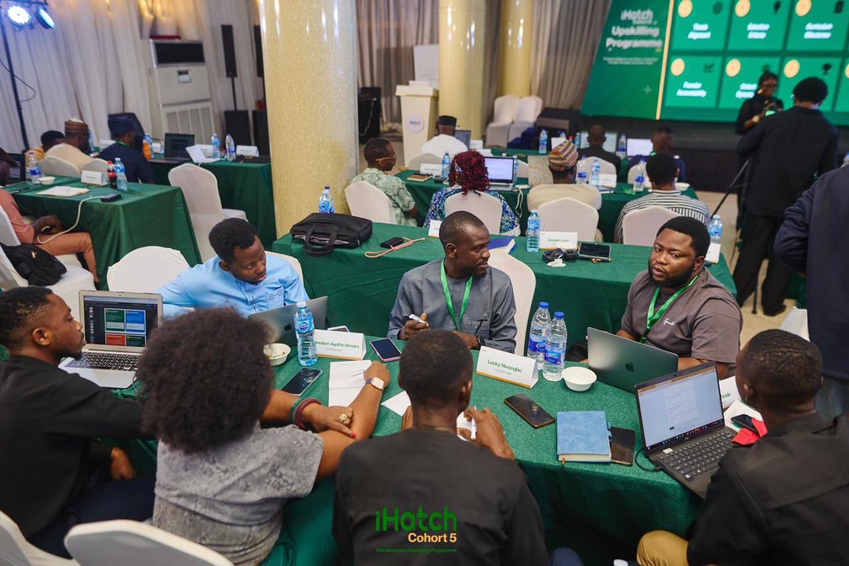 Nurain_Dev's tweet photo. From landing in Abuja to walking into a room filled with 36 other innovation hub managers from across Nigeria, the energy was immediately different. Day 1 of the #iHatch Cohort 5 Physical Residency set the tone. Branding. Storytelling. Programme design. We are not just running spaces. We are building ecosystems. 🔥
From insights to action, Days 2 & 3 moved beyond theory. Hands-on workshops, fundraising frameworks, ecosystem mapping, and real conversations about what it takes to sustain an innovation hub. The room was honest, practical, and hungry. This is what upskilling should feel like. 💡
Day 4 hit differently. Honest conversations with ecosystem players, deep dives into policy, talent, and impact measurement, and a hard truth we couldn’t ignore. What founders need and what hubs offer don’t always match. Strong ecosystems are not accidental. They are intentionally designed. 🎯
a full week of learning, unlearning, and building alongsideEcosystem builders across Nigeria. The #iHatch Cohort 5 Residency is done. Headed back to build stronger frameworks, a deeper network, and a clearer mission. North-East Nigeria, we are coming home with more. 🚀 @ONDINigeria @NITDANigeria @FMCIDENigeria