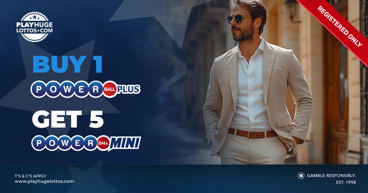 PlayHugeLottos's tweet image. Buy 1 Powerball Plus entry and enjoy 5 Powerball Mini entries. 🌟

More entries. The kind of move that changes the view.

#PowerballPlus #PowerballMini #PlayHugeLottos #LuxuryPlay

𝗩𝗜𝗦𝗜𝗧 𝗨𝗦: bit.ly/PHL_PB_Plus

Play Responsibly | 18+ | T&amp;amp;Cs apply