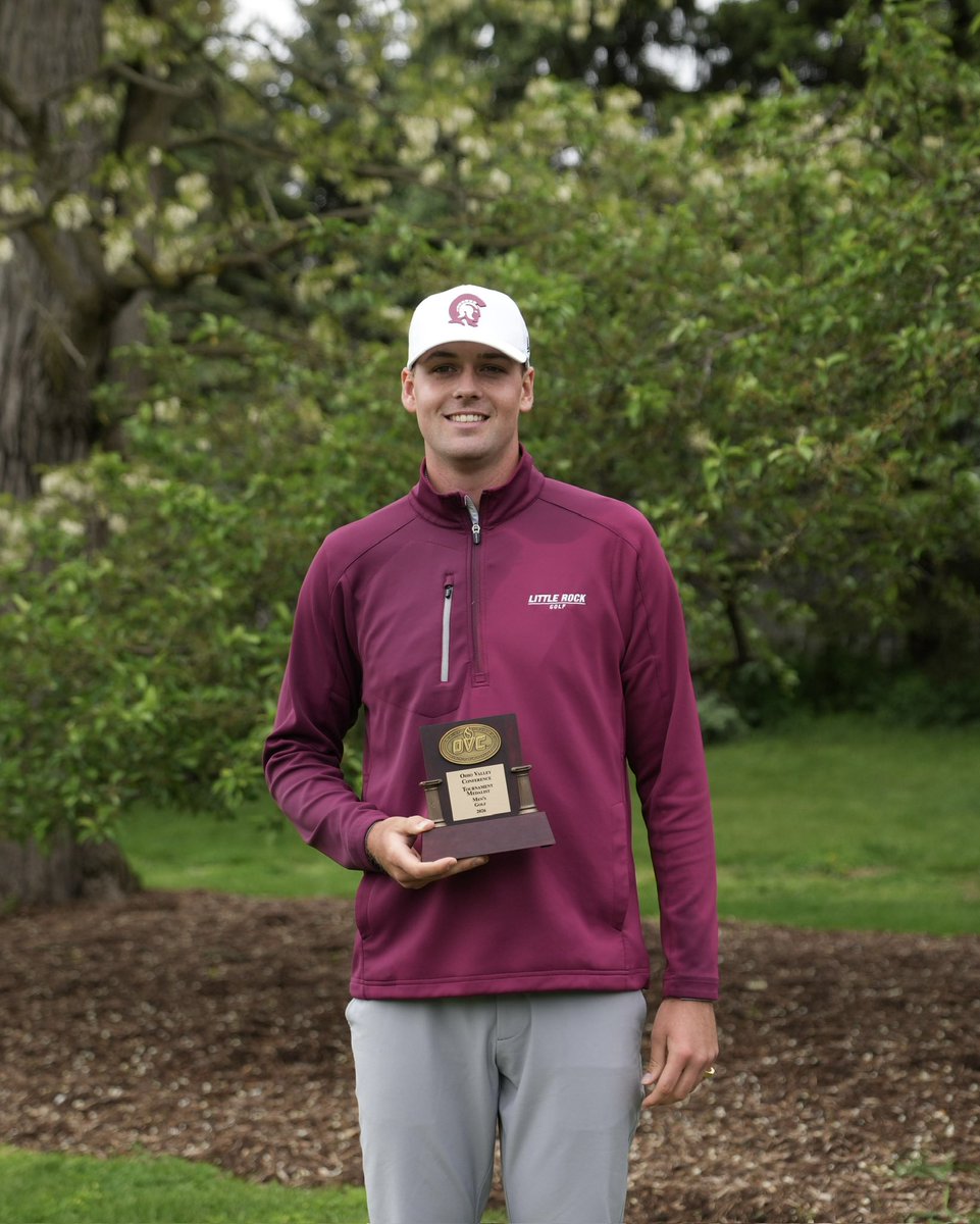 LittleRockMGOLF's tweet photo. Final stroke play results from the OVC Championship as we win the stroke play portion by 45 shots. 45 shots is the largest margin of victory in a stroke play event in school history by 20 shots. 

We will face Bryant tomorrow in the semifinal match for the OVC Championship! https://t.co/G5ocObab9R