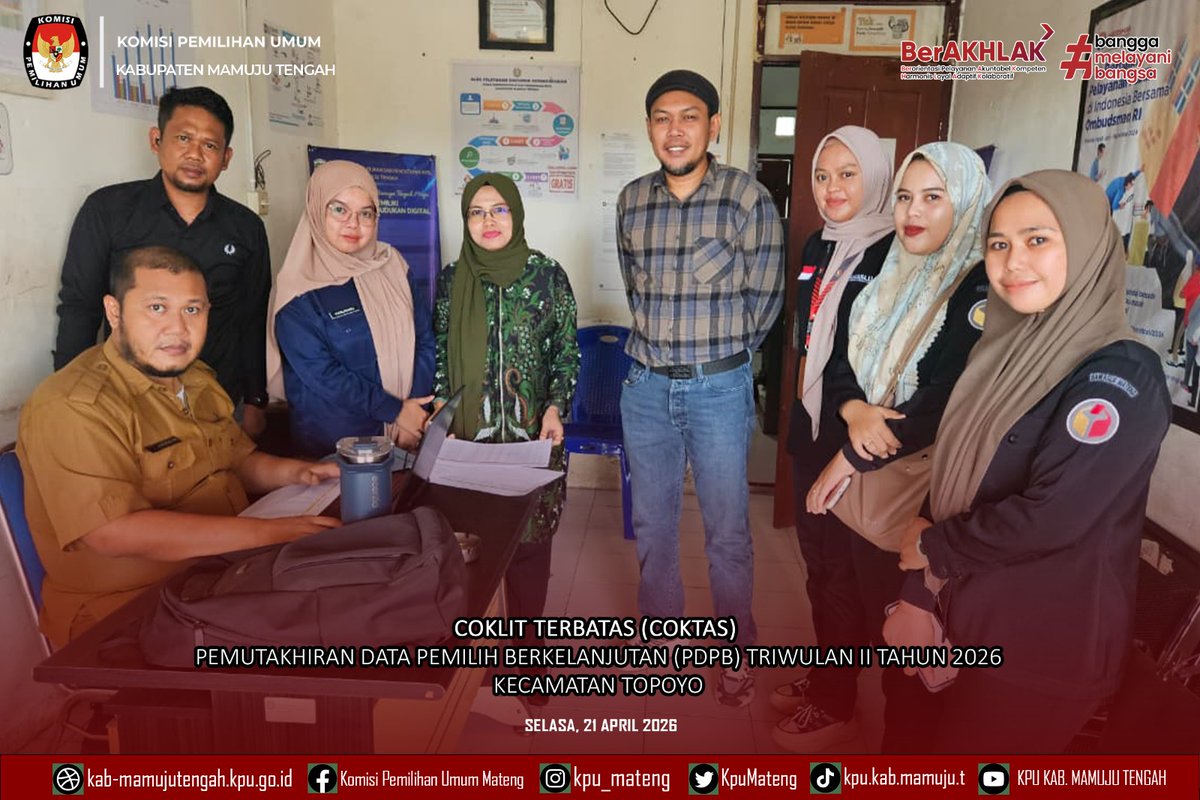 KpuMateng's tweet photo. #temanpemilih Dokumentasi kegiatan COKTAS (Coklit Terbatas) yang dilaksanakan oleh KPU Kabupaten Mamuju Tengah.
📷Coktas Kecamatan Tobadak
#kpumelayani #kpumamujutengah https://t.co/3Y0C8OzUq6