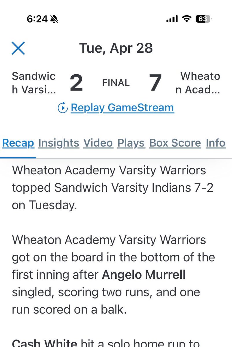 AngeloMurr81653's tweet photo. After today’s win Wheaton Academy Varsity team is 17-5 and currently on a 9 game win streak. I went 2 for 2 w/2 RBI’s, 1R, 1SB.  @WA_WarriorsBB @elite_BB_dolan @teams_elite @RPJ1317 https://t.co/PAPIVcWGio