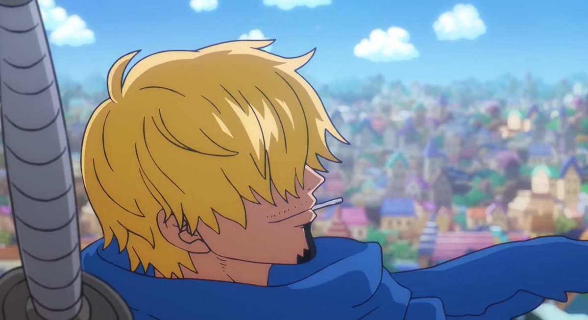 tuyetle133's tweet photo. I just realized that Sanji's ethereal side profile was from Zoro's POV because they were standing like this. No wonder he's so pretty here 🤭 https://t.co/THE31FZVNp