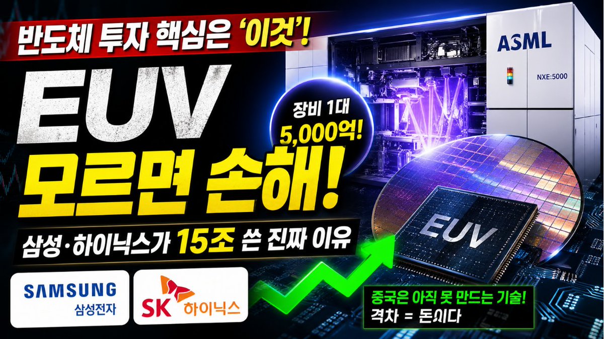 charliepark6903's tweet image. 반도체 투자,
딱 하나만 보면 됩니다.
EUV.
삼성전자 10조
SK하이닉스 5조
이유는 하나입니다.
👉 이거 없으면 미래 없음
중국도 못 만든 기술
지금 당신은 알고 있나요?
#EUV #반도체 #삼성전자 #SK하이닉스 #주식투자