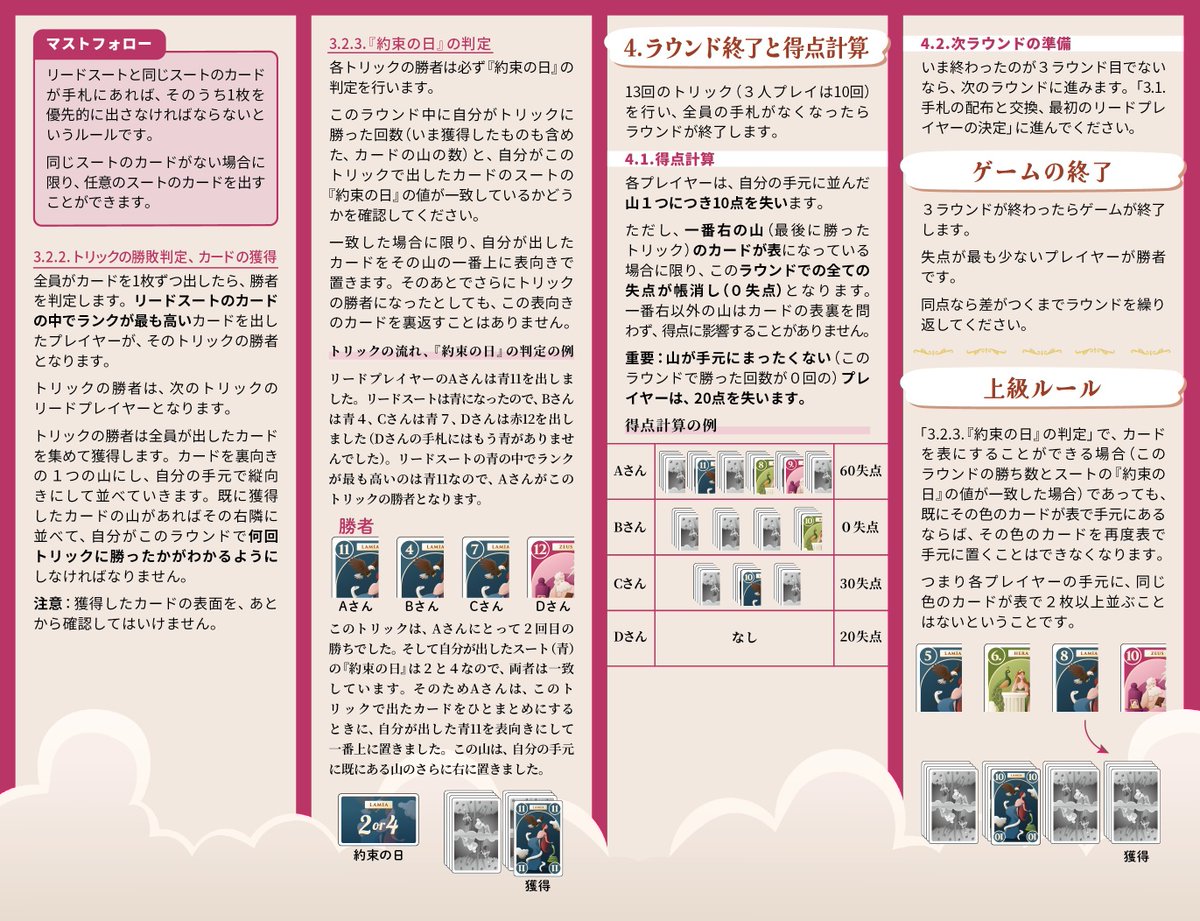 ゲームマーケット2026春にて「ゼウスの愛した女たち」を販売します。シンプルトリックテイキングシリーズ弾1弾。よろしくお願いします。