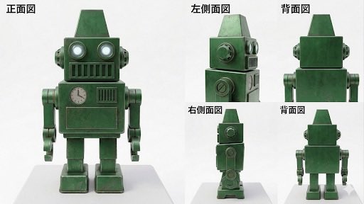 chcodn's tweet photo. 生成した画像をtripoで3D化。ここでも突然破綻したりAI的の予測不能なところはあるけど、三面図やプロンプトである程度コントロールできそう。 https://t.co/XU78f95iKK