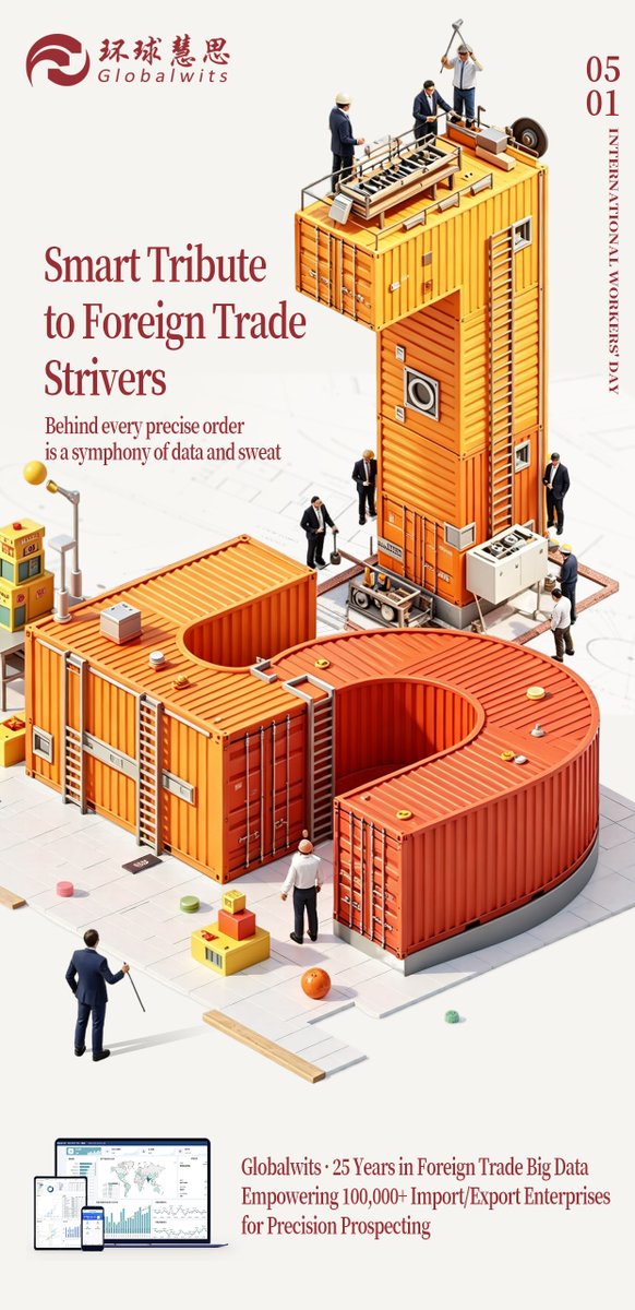 Globalwitsone's tweet image. Happy International Workers' Day to every trade striver building connections across borders. Your work moves the world.
At Globalwits, we turn 25 years of trade data into your competitive edge — so your hard work shines. 🌍
#WorkersDay2026 #GlobalTrade #BusinessTech