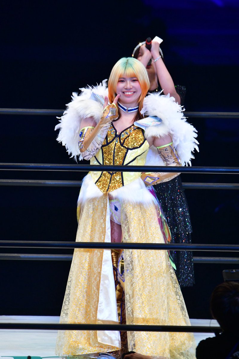 maru_ishimaru's tweet image. 2026.04.26 横浜アリーナ
この日もキラキラ輝いておりました✨
天真爛漫なGlory Wing🌻
#STARDOM 
#STARS 
#羽南 選手