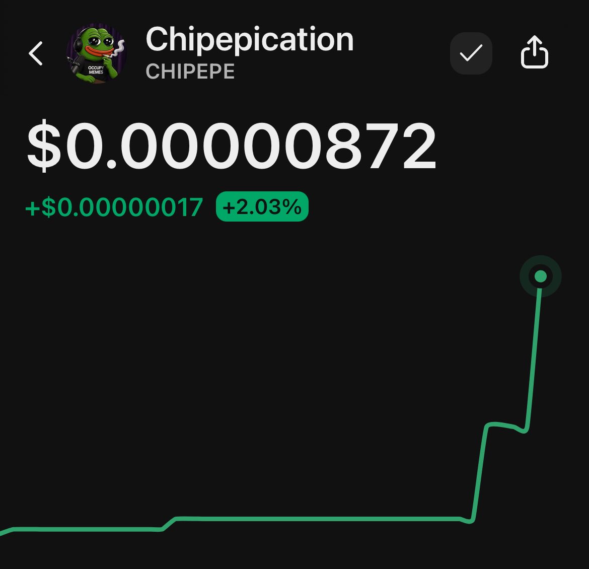 One coin called $CHIPEPE.

It’s a movement ! 

749cCDyWo8aUexNMgCnDRaoxzGphCpbDAG3EUZ33pump