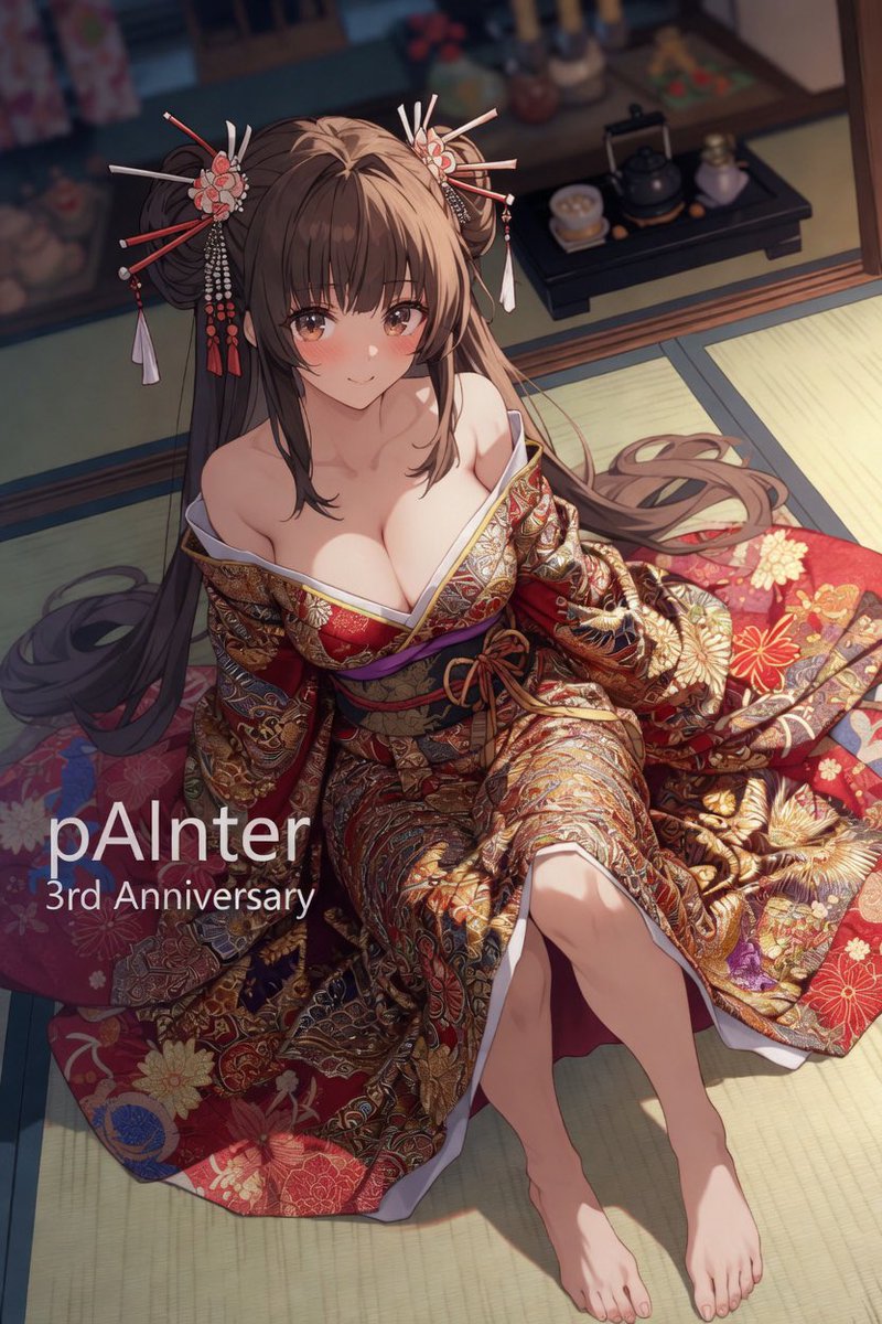 0Ug7b's tweet photo. AIイラスト・AI動画の投稿サイト
『pAinter ペインター』
3周年おめでとうございます🎉
#AIイラスト 投稿サイト 
【着物美人3rd Anniversary ver】
投稿しました！ 
https://t.co/YVzyATLrLd https://t.co/fu6APOBnMN