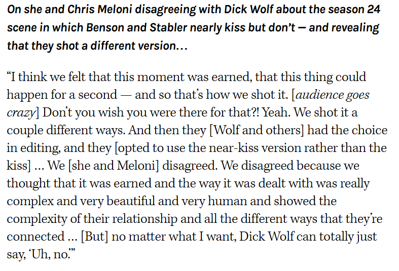 ThenaluvsKpop's tweet image. Will Dick Wolf ever finally let #EO/#Bensler kiss on screen on #SVU? He enjoys this 27 year slow burn too much
