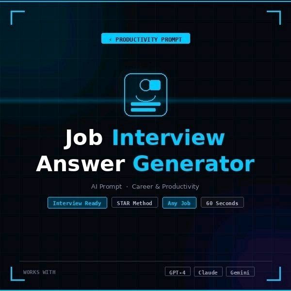 JohnRudy1177's tweet image. Job interview this week?

Use the STAR method:
⭐ Situation
⭐ Task  
⭐ Action
⭐ Result

AI prompt that writes perfect answers for TOP 10 questions:
👉 promptbase.com/profile/smartp…

Works for ANY position. Ready in 60 seconds.

#JobInterview #CareerTips #ChatGPT #JobSearch