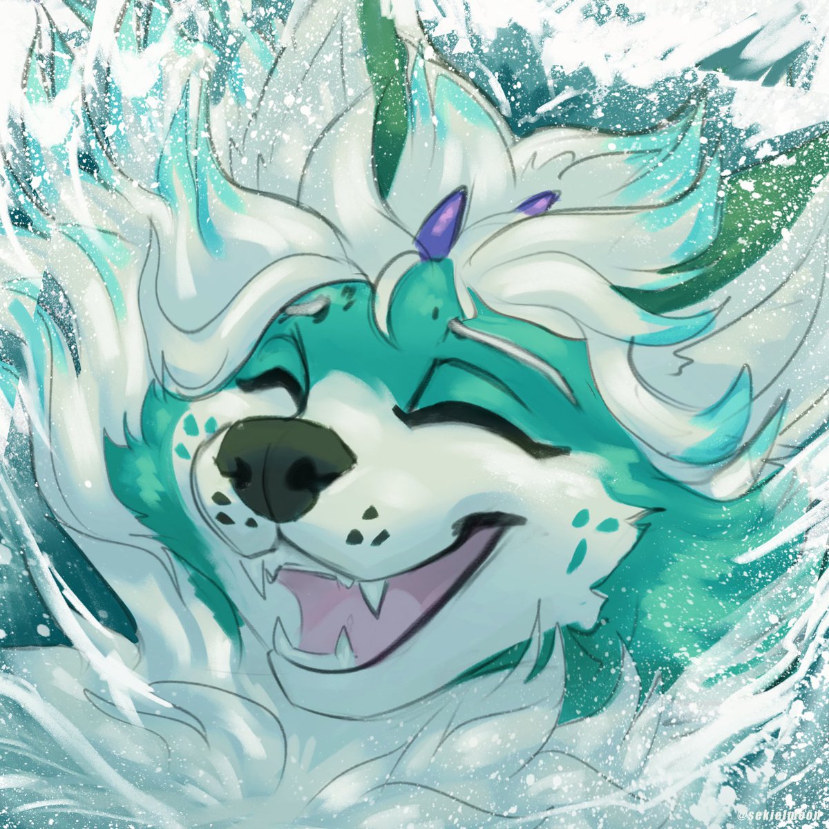 some_weasel's tweet photo. Dog splash!
Bday gift for Dashydogga https://t.co/GDRw6uhzpu