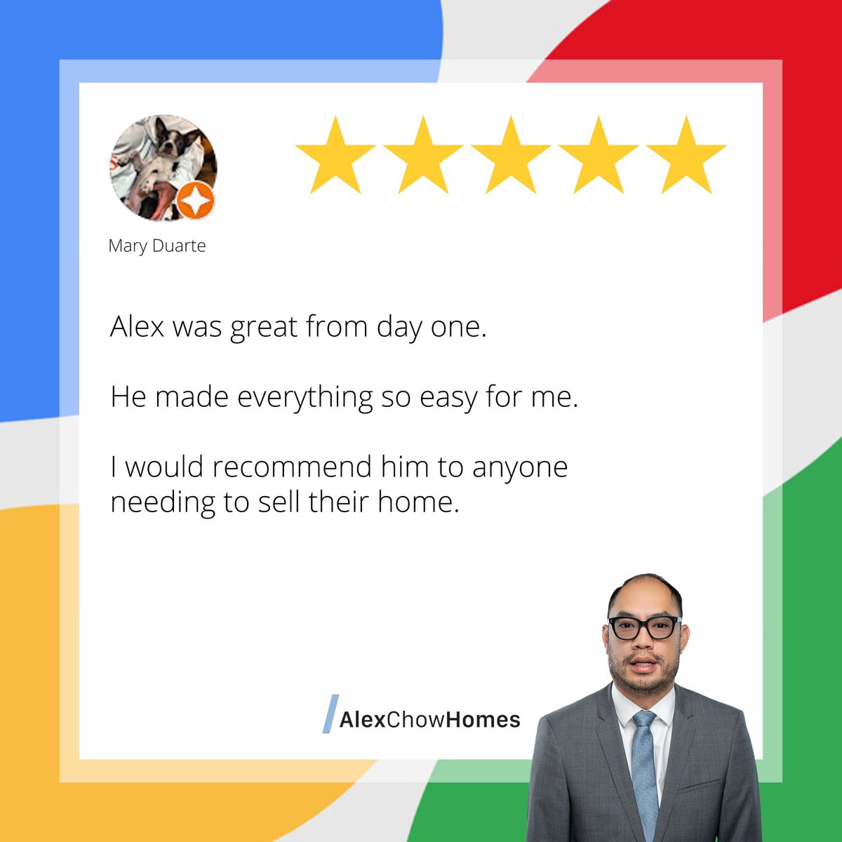 alexchowhomes's tweet image. 聽到客戶說從合作的第一天起就感到安心與支持，是我工作中最大的成就感。衷心感謝 Mary Duarte 的信任與推薦，讓我能陪她順利走過售屋的每一步。我的目標始終是為客戶處理好所有幕後的繁瑣細節，讓您能無憂無慮地開啟人生新篇章。

#TestimonialTuesday #ClientReview #FiveStarService #SanJoseLiving