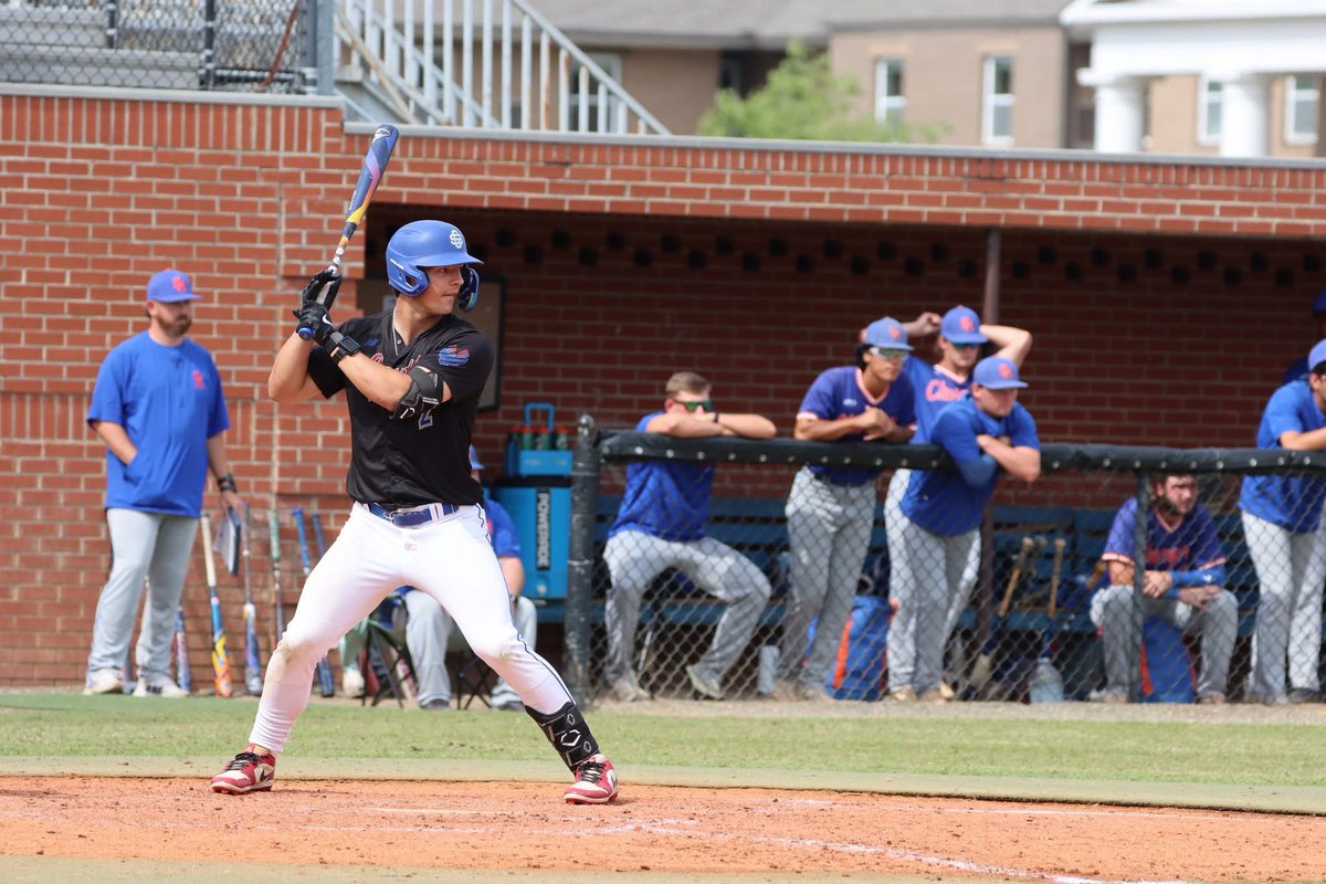 southGAstate's tweet photo. Game one and it's the bottom of the 7th of the doubleheader.
SGSC 7 - Georgia Highlands 7
Brice Marchman walks up to bat.
He swings. He hits. It is over the fence!
And the team reacts!!! Great win, Hawks! @SGSC_Baseball @THEGCAA https://t.co/HuT0yISynf