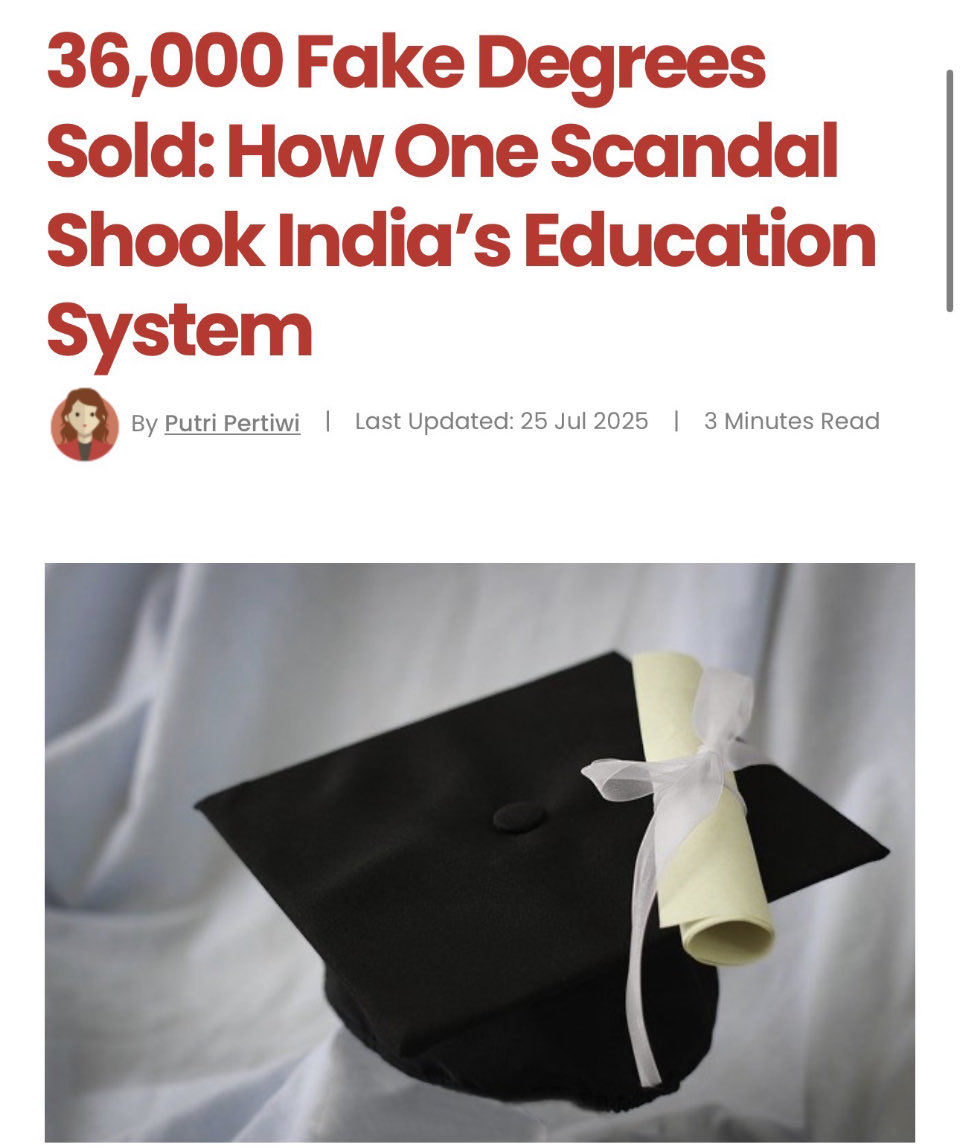 JamesBallzb3's tweet photo. @BrianTamakiNZ 36K from just one University.

Last November Australian Customs seized over 100’00 fake degrees (even had the holograms) 

Imagine how much has actually got into the country.

They cannot be trusted !

Ask the Indians, they’ll tell you themselves ! https://t.co/PlUadul9FB