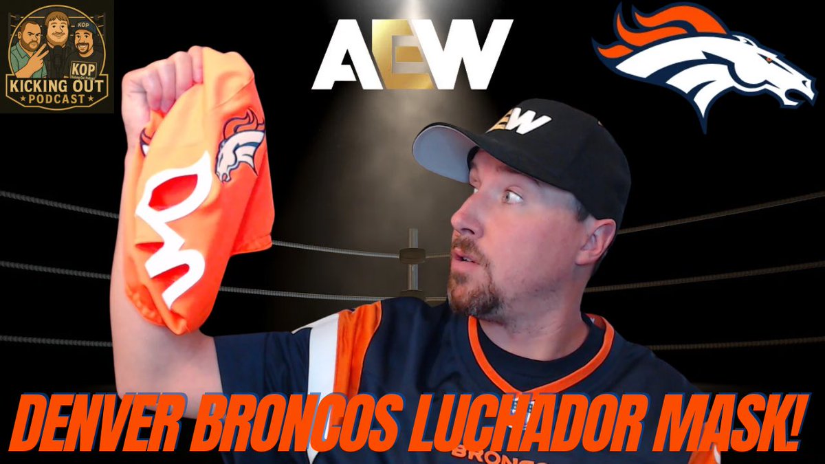 KickingOutPod's tweet image. Have you seen the #AEW #NFL Luchador masks on @ShopAEW? 

@TannerLee92 had to get the #Broncos one!  

Check out his unboxing video! ⬇️

youtu.be/LF4YdUBCtLQ?si…