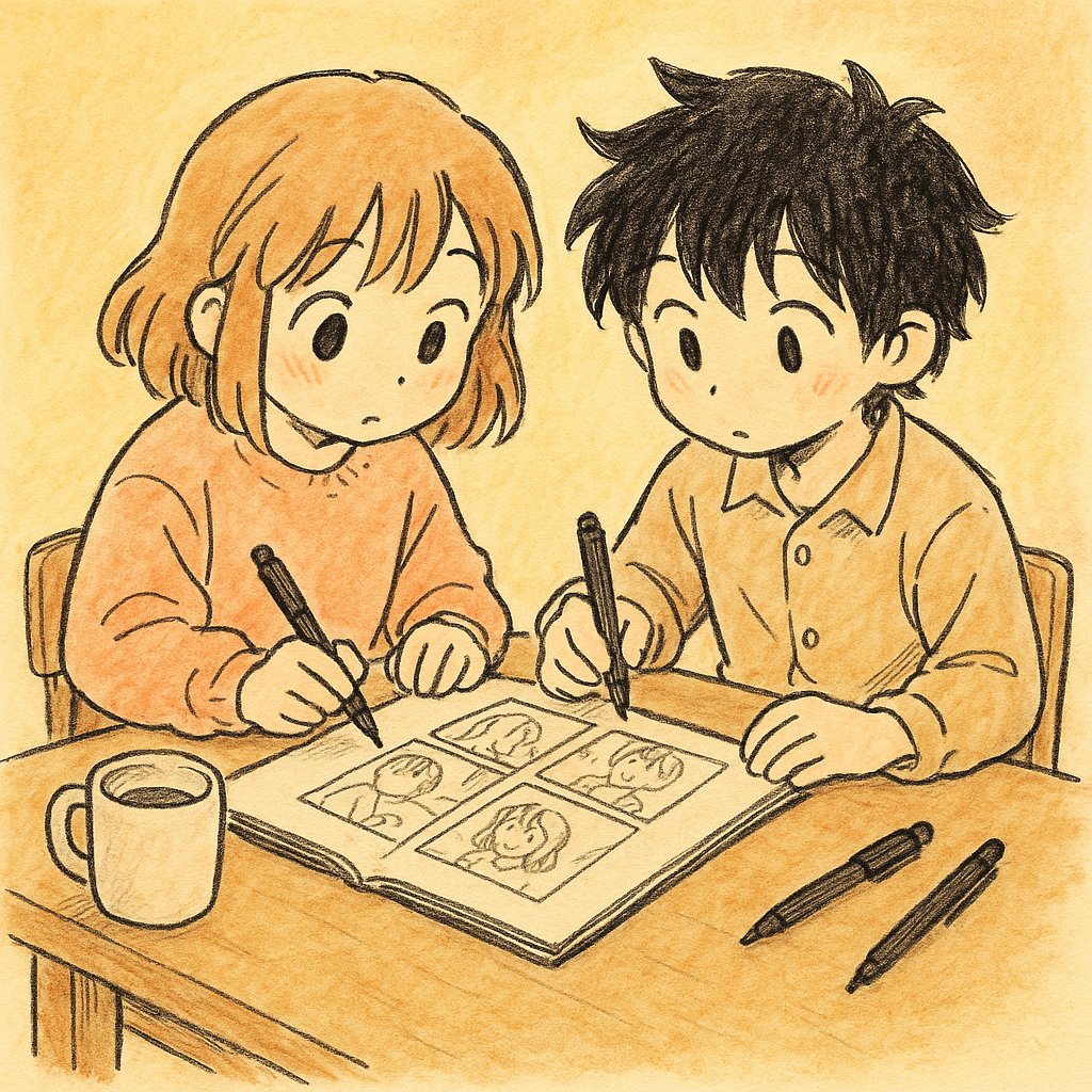 まずは紙にざっくりとコンティの流れをラフスケッチしてみましょう✏️ ①コマごとの動きと視線を意識、②ページ全体のリズムをチェック👍 慣れたら実際に作品で試してみてください😊
#コンテ #ネーム #マンガ