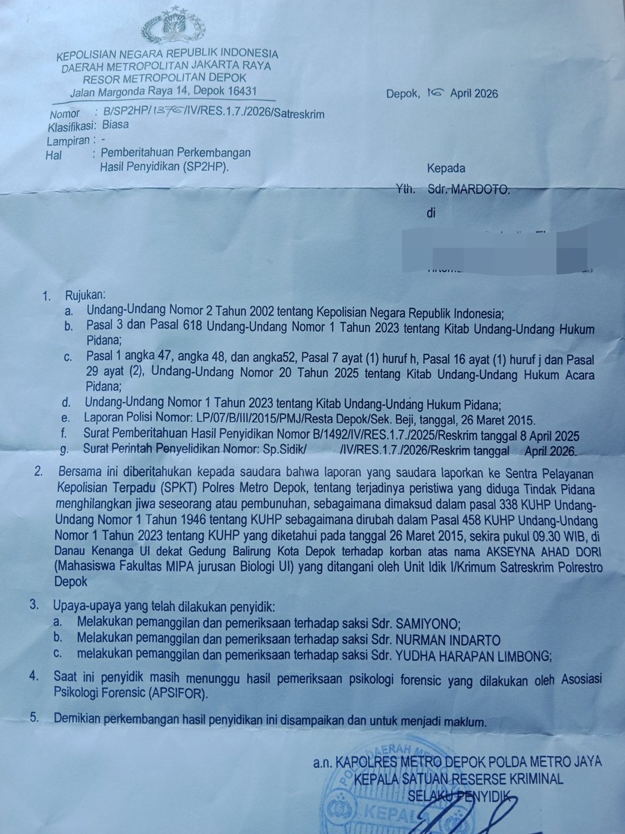 mardoto's tweet photo. #akseyna
Tertanggal 16 April 2026
dari Depok ...... 

Siapakah (S, NI, YNL) ini? 

Keras! https://t.co/o9q8vQ2kpk