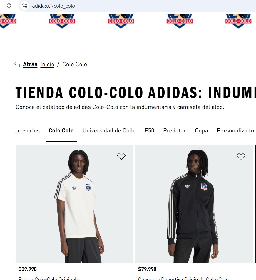 anti_merluzop's tweet photo. En la pagina de Adidas Chile venden la camiseta de Colo Colo con un negro ql de modelo, acaso Colo Colo era un negro del Congo?? Empresas woke de mierda. https://t.co/ztpdhLZA6m