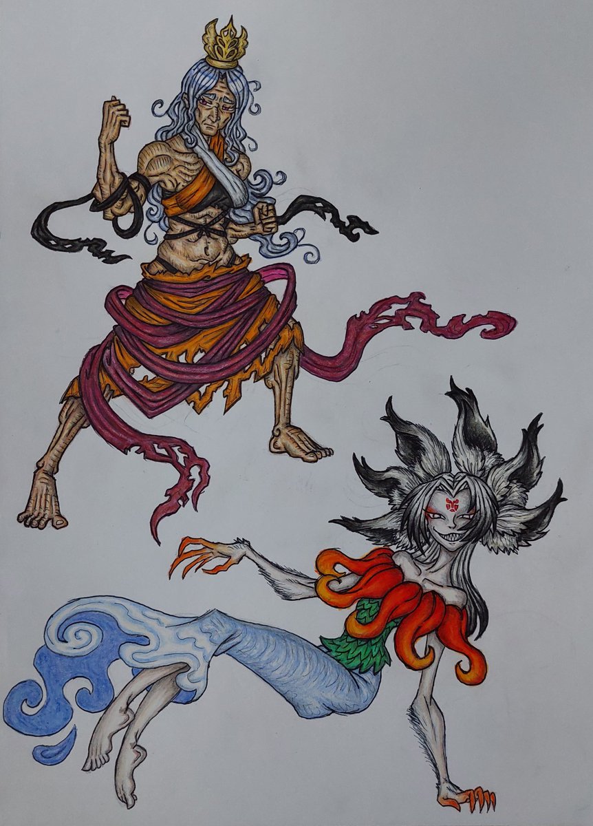 👵👑Chirizuka Ubame, Sanctuary-Dwelling Yamanba Chief👑👵
🔥💧Houjuu Chimi, Unidentified Unruly Beast💧🔥
#東方Project #touhou #塵塚ウバメ #封獣チミ