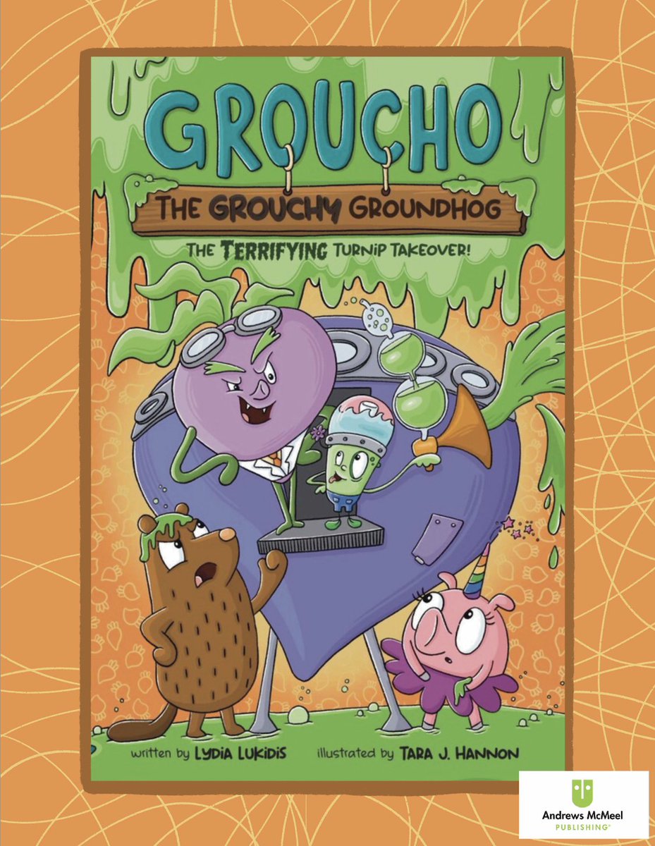 LydiaLukidis's tweet photo. BIG DAY!!! My second graphic novel in the GROUCHO THE GROUNDHOG series drops today....please welcome The Terrifying Turnip Takeover!
#kidlit #amwriting #amreading #books #graphicnovels #writingcommunity #funny #writing https://t.co/PvNbHlssMj