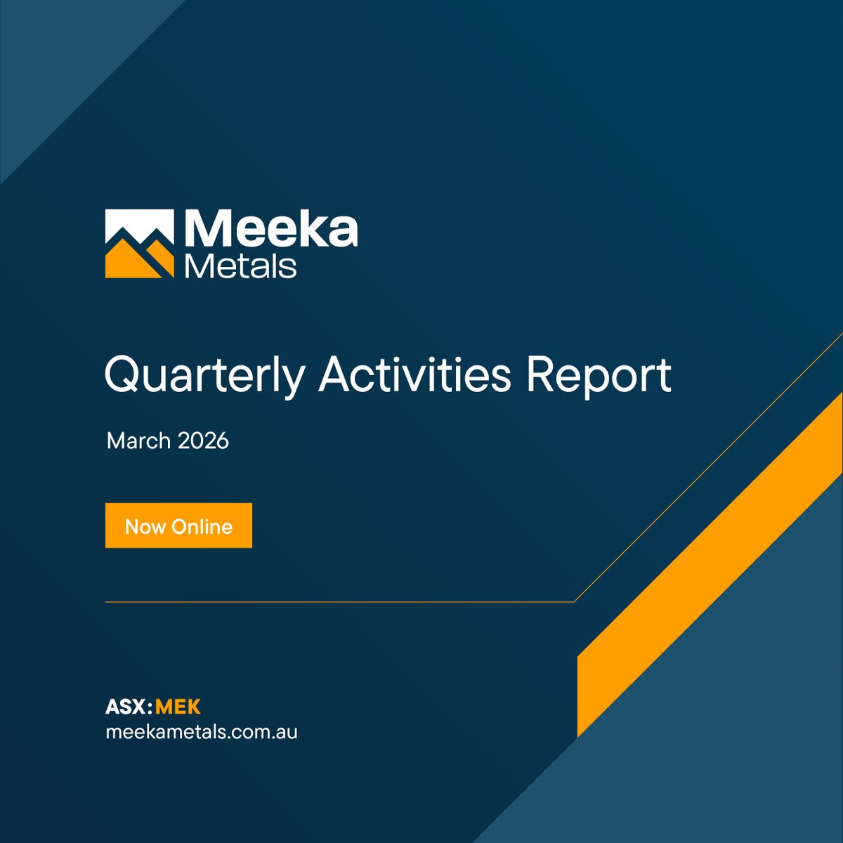 MeekaMetals's tweet photo. #ASXNews

$MEK.AX provides the following report on March 2026 quarter activities.

Read the report: https://t.co/PKS8KoZhhF

#MeekaMetals #MEK #ASX #Gold #WAMining https://t.co/AbF5Vkt9yj