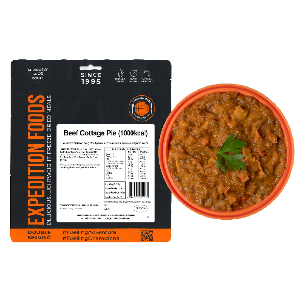 ExpeditionFoods's tweet image. A classic since 1791.  
Our Beef Cottage Pie brings potato, minced beef, carrots, onions + thyme together for proper hearty fuel in the wild. Comfort food built for adventure.

#comfortfood #fuellingadventure #fuellingchampions