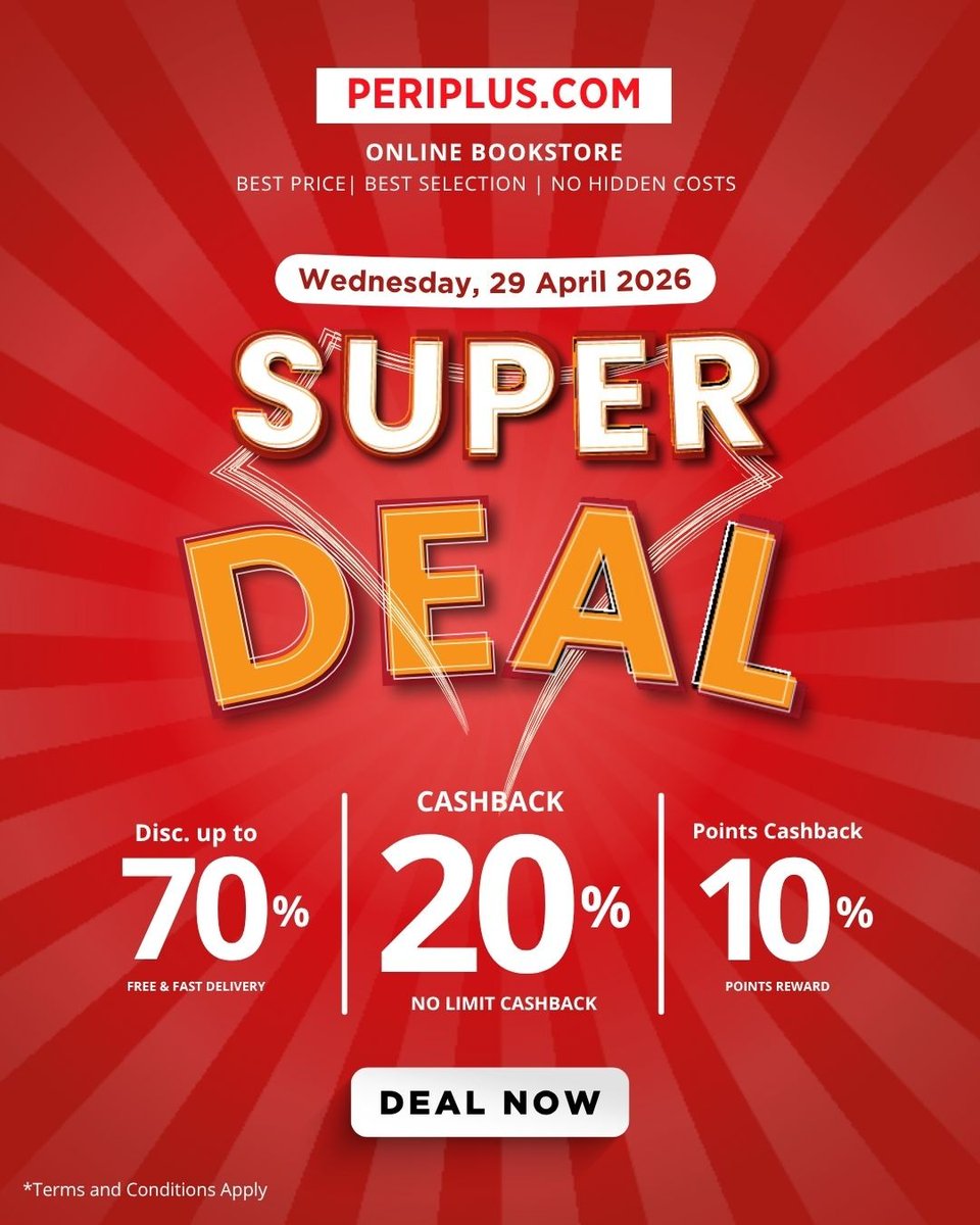 Periplus_Store's tweet image. 💥SUPER DEAL ALERT💥
Grab up to 70% OFF + 20% cashback (no limit!) + extra 10% points! 📚🔥
Don’t miss the biggest book haul moment.
shop now! periplus.com/?utm_source=Tw…
#cashback #gajihan #promo #periplus