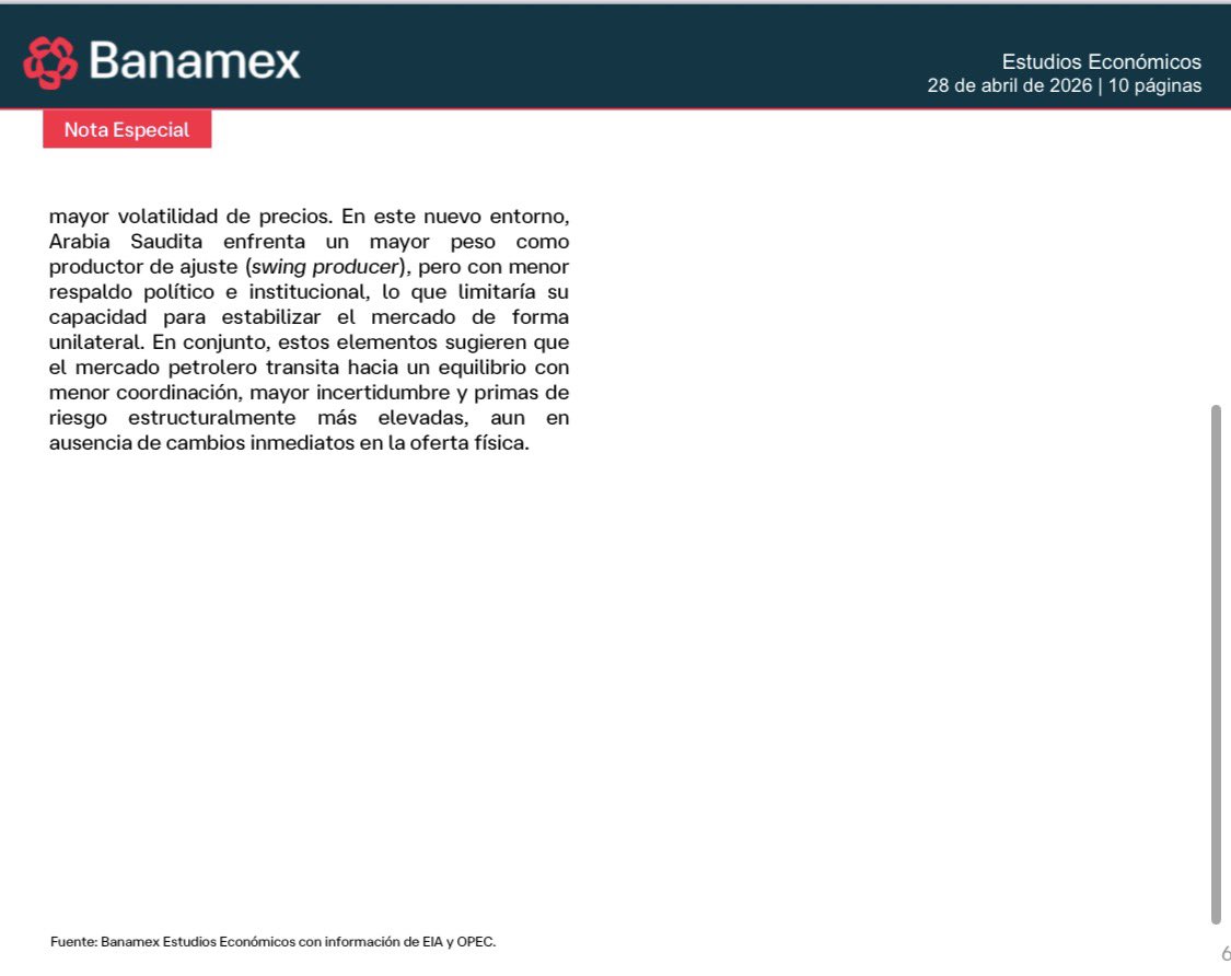 arelynomics's tweet photo. Salida de Emiratos Árabes Unidos (EAU) de la OPEP
marca un punto de inflexión en el mercado
petrolero. La decisión de EAU de abandonar la OPEP
representa el quiebre más relevante en la gobernanza
del mercado petrolero desde la creación de la OPEP+ https://t.co/2gKPVhqra9