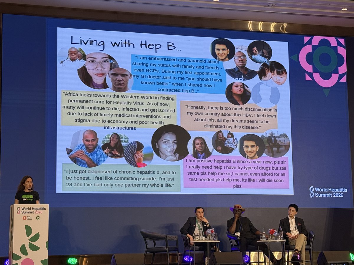 Hep_Alliance's tweet photo. #WHS2026 Day 2 - Spotlight on hepatitis B functional cure. 

Dr Su Wang chairs this session with people living with hepatitis B in the panel including Supa Chantschool, Prince-Ochuko Okinedo, and Thomas Tu. https://t.co/z4biGoiJkx