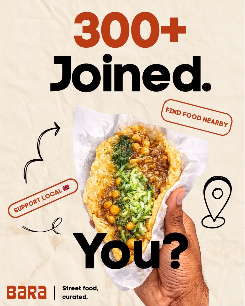 barastreetapp's tweet photo. Thank you Trini people! 300+ of you have joined Bara 🇹🇹

We appreciate every single one of you.

Now let’s make finding what’s open easier for everyone.

When you find a spot… let others know 👀 https://t.co/t1jq7lKjrY