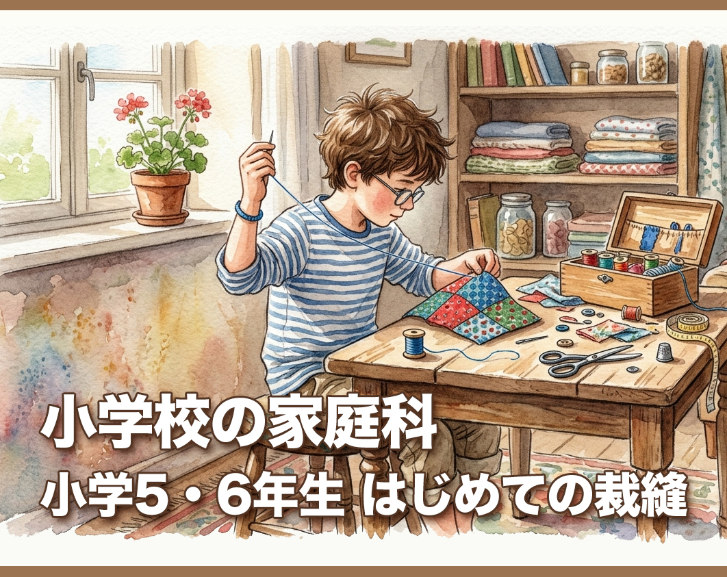 はじめて裁縫をした時はどんな気持ちだったかな。最初の一歩が楽しいものになるといいな。

ブログ「小学校の家庭科 – 小学5・6年生はじめての裁縫」
jumbleshop-one.com/apps/note/rand…