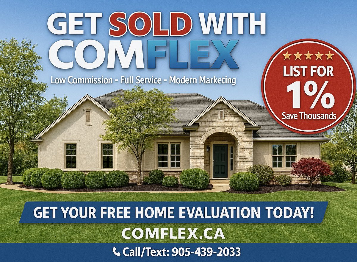 SOLDBYBRYANT's tweet image. Selling in Newmarket? ✅ Full service ✅ Professional marketing ✅ Only 1% commission
Sell smart with ComFlex Realty and keep more of your equity.

📞 905‑439‑2033 👉 soldbybryant.com/sellers

#NewmarketRealEstate #NewmarketHomes #HomeForSale #RealEstateSavings