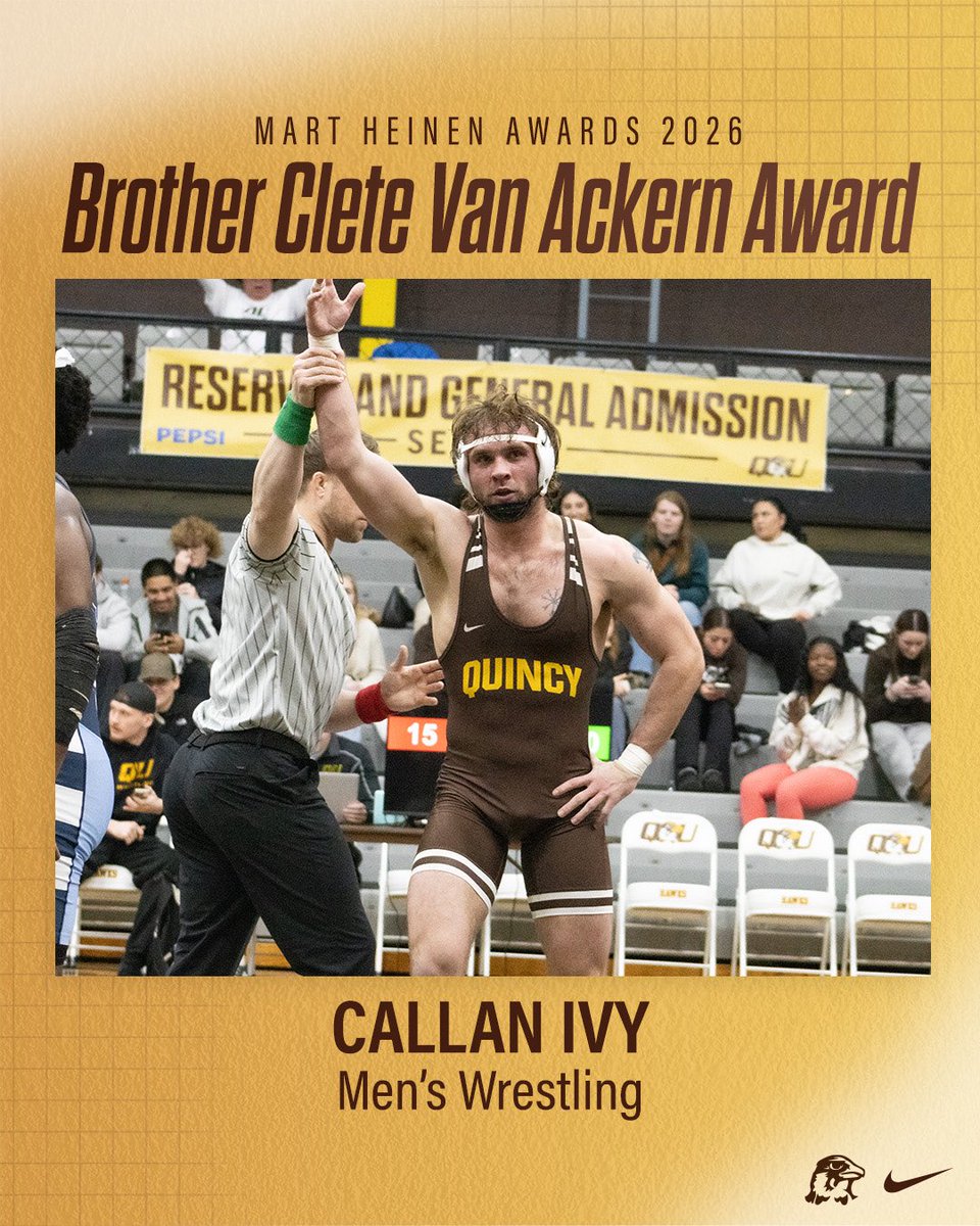 QUHawks's tweet photo. ๐ Your 2026 Brother Clete Van Ackern Award Winners ๐
Callan Ivy โ Menโs Wrestling
Alayna Vela โ Womenโs Soccer
#HawkSoarHigher https://t.co/3DGAKoVaR0