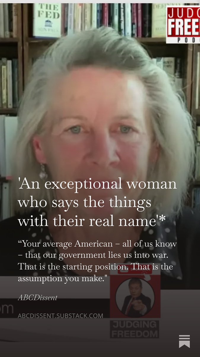 SusanDirgham's tweet image. “When we start to develop a truly popular contempt for our government because it is immoral, because it is a bully, because it is to be disrespected – and the rest of the world disrespects it as well – then bad things can happen.”

open.substack.com/pub/abcdissent…