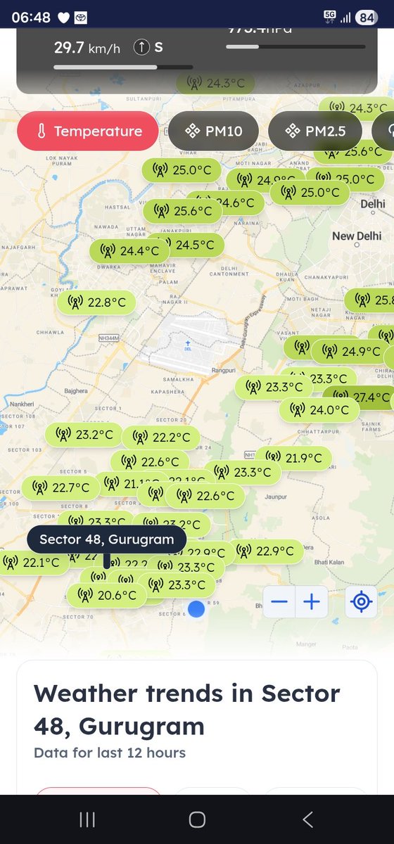 navdeepdahiya55's tweet image. Storms and rains across #Delhi NCR brought much needed respite from Heat. Temperature is currently in the range of 20-23°c in #Gurgaon, 22 to 25°c in rest of NCR. 
It is expected to increase as weather clears after 8am, despite that maximum temperature is expected in the range of